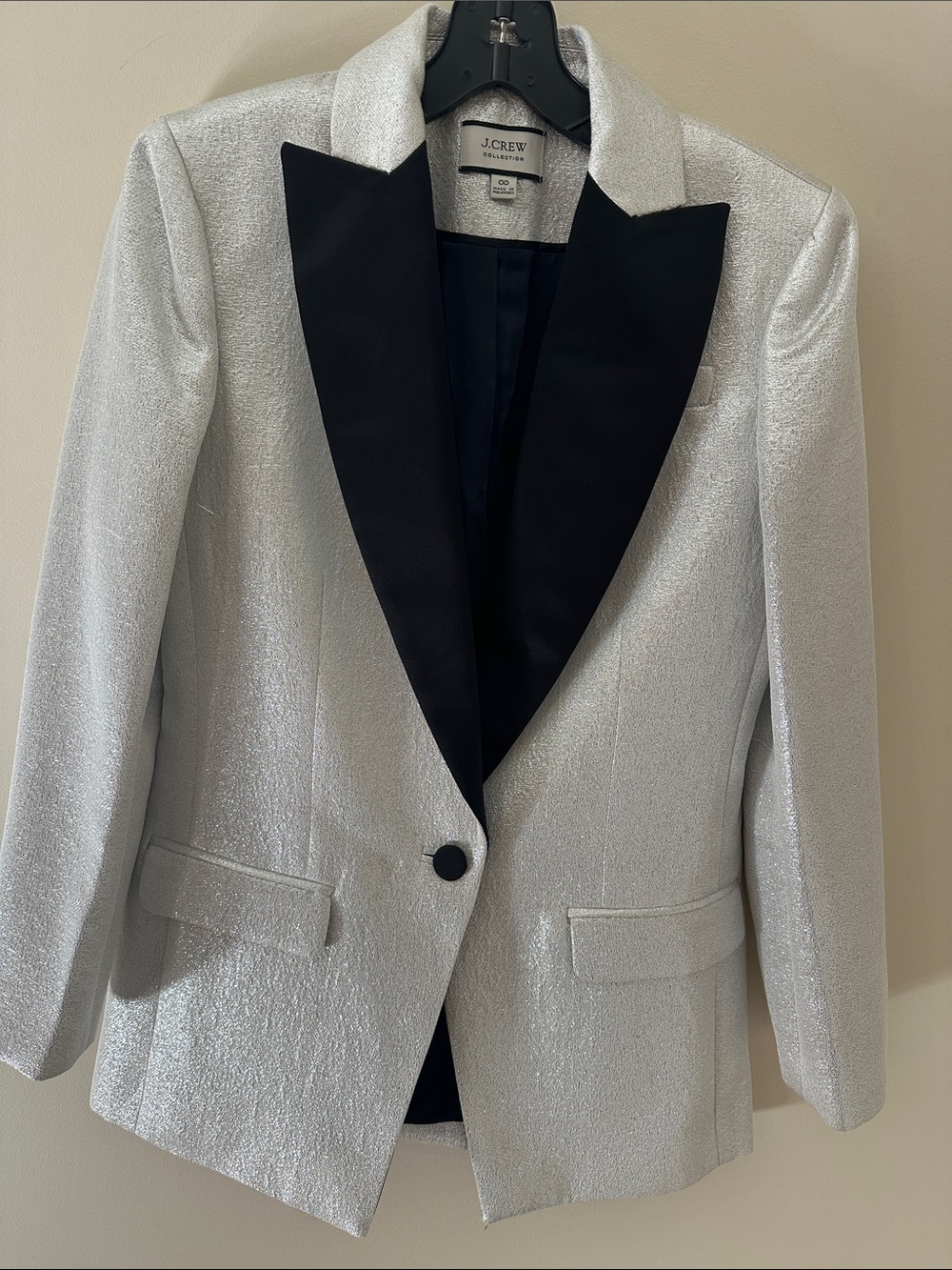 J. Crew Collection Silver and Black Tuxedo Jacket
